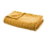 Atmosphera Plaid Imprimé «Losange 3D» 125 x 150 cm Ocre