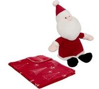 Atmosphera Créateur d'intérieur - Plaid Imprimé & Peluche Père Noël 75x90cm Rouge