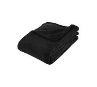 Plaid Uni Microfibre "Kiesa" 130x180cm Noir