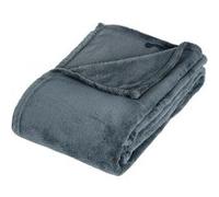 Atmosphera Créateur d'intérieur - Plaid Polaire "Microfibre" 125x150cm Bleu Orage Gris G
