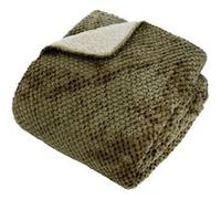 Atmosphera Créateur d'intérieur - Plaid Sherpa en Flanelle "Lyno" 130x170cm Vert Kaki Vert