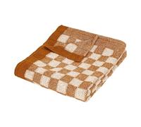 Atmosphera Créateur d'intérieur - Plaid Tricot Damier "Itha" 130x180cm Ocre