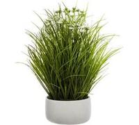 Créateur d'intérieur - Plante Artificielle en Pot "Herbes Folles" 40cm Blanc