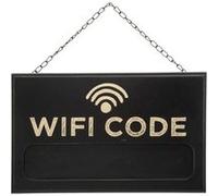 Atmosphera Créateur d'intérieur - Plaque de Porte Déco "Wifi Code" 35cm Noir Noir G