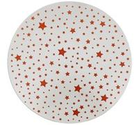 Atmosphera Créateur d'intérieur - Plateau pour Bougie Miroir Étoile 30cm Blanc & Rouge G