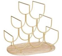 Atmosphera Créateur d'intérieur - Porte 6 Bouteilles Déco en Métal "Rivi" 29cm Or