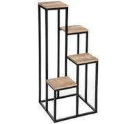 Atmosphera Créateur d'intérieur - Porte Plante 4 Plateaux "Utah" 88cm Noir & Naturel Noir G
