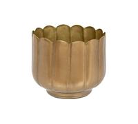 Atmosphera Créateur d'intérieur - Pot de Fleurs en Métal "Floral" 16cm Or