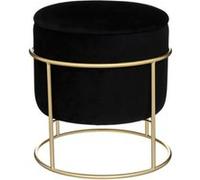 Atmosphera Créateur d'intérieur - Pouf & Coffre de Rangement "Eliane" 44cm Noir Noir G