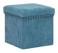 Atmosphera Créateur d'intérieur - Pouf Coffre Pliable "Mémo" 40cm Bleu Canard Bleu G