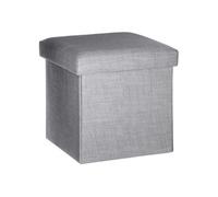 Atmosphera Créateur d'intérieur - Pouf Coffre Pliable "Tomaz" 38cm Gris Clair