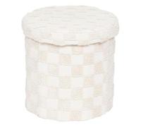 Atmosphera Créateur d'intérieur - Pouf Coffre Tufté Pasti 38cm Blanc