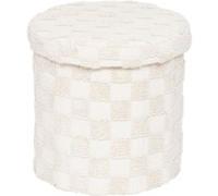 Atmosphera – Pouf pliant Pasti – D38x38 cm – Blanc