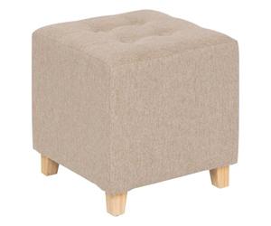 Atmosphera Créateur d'intérieur - Pouf Design en Tissu "Leandre" 35cm Beige