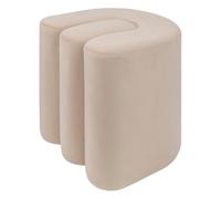 Atmosphera Créateur d'intérieur - Pouf Design en Velours "Bolan" 40cm Beige