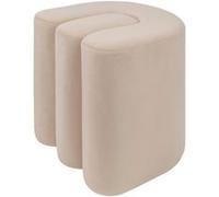 Atmosphera – Pouf Bolan en velours 40x40cm Beige