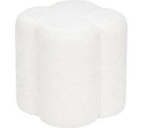 Pouf ""Lavon"" blanc 38x35x35cm - Atmosphera createur d'interieur