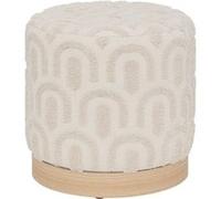 Atmosphera – Pouf Copas – Motif tufté – D38 x 38 cm – Blanc