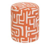 Atmosphera Créateur d'intérieur - Pouf Rond à Motifs "Delor" 30cm Orange