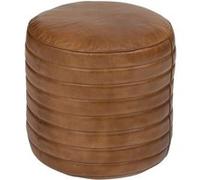 Pouf rond ""Gaj"" D40cm marron - Atmosphera createur d'interieur