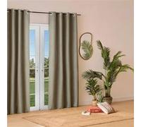 Atmosphera Créateur d'intérieur - Rideau Isolant Effet Laine "Kys" 140x260cm Kaki Vert