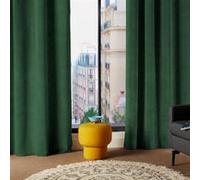 Rideau en velours à effet brossé - Vert - 140 x 260 cm