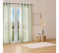 Atmosphera Créateur d'intérieur - Rideau Voilage à Œillets Étamine 140x240cm Vert Céladon