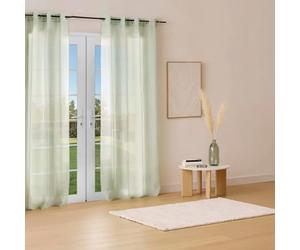 Atmosphera Créateur d'intérieur - Rideau Voilage à Œillets Étamine 140x240cm Vert Céladon