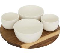 Atmosphera créateur d'intérieur - set apéritif elegance 5 pièces blanc d26xp6,5cm