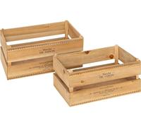 Atmosphera createur d'interieur - Set aus 2 steigen little cottage holz l30 35cm