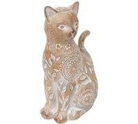 Atmosphera Créateur d'intérieur - Statuette Chat Déco "Lindo" 18cm Beige Beige G