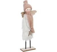 Créateur d'intérieur - Statuette Déco Ange de Noël Etoile 31cm Blanc