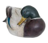 Atmosphera Créateur d'intérieur - Statuette Déco Canard en Résine "Vitto" 28cm Gris Gris G