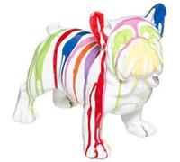 Atmosphera Créateur d'intérieur - Statuette Déco "Chien Peint" 34cm Blanc Blanc G