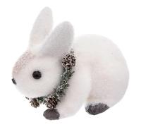 Atmosphera Créateur d'intérieur - Statuette Déco Lapin Couronne 16cm Blanc