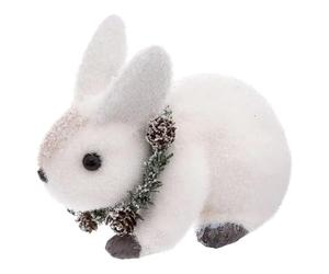 Atmosphera Créateur d'intérieur - Statuette Déco Lapin Couronne 16cm Blanc