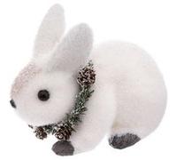 Atmosphera Créateur d'intérieur - Statuette Déco Lapin Couronne 16cm Blanc G