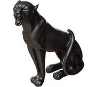 Atmosphera Créateur d'intérieur - Statuette Déco Léopard qui Rugit 19cm Noir Noir G