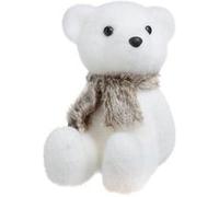 Atmosphera Créateur d'intérieur - Statuette Déco Ours Assis Polaire 19cm Blanc G