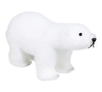 Feeric Lights & Christmas – Statuette déco Ours «Manteau» 21 cm Blanc