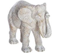 Paris Prix – Statuette en résine Éléphant H15 cm Beige