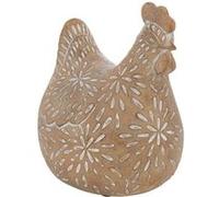 Atmosphera Créateur d'intérieur - Statuette Poule Déco "Linda" 12cm Beige Beige G