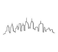 Atmosphera Créateur d'intérieur - Sticker Plat Déco "Skyline" 50x70cm Noir Noir G