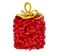 Atmosphera Créateur d'intérieur - Sujet de Noël à Sequins Cadeau 10cm Rouge