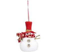 Sujet de Noël Bonhomme de Neige 11cm Blanc Blanc