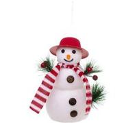 Sujet de Noël Bonhomme de Neige 17cm Blanc Blanc