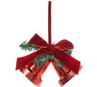 Atmosphera Créateur d'intérieur - Sujet de Noël Cloches "Nœud" 20cm Rouge G