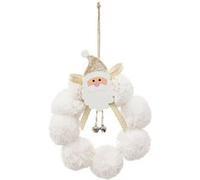 Atmosphera Créateur d'intérieur - Sujet de Noël "Couronne Père Noël" 15cm Blanc G