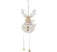 Atmosphera Créateur d'intérieur - Sujet de Noël en Bois "Renne" 30cm Blanc Blanc G