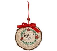 Atmosphera Créateur d'intérieur - Sujet de Noël en Bois "Rondin" 9cm Naturel G